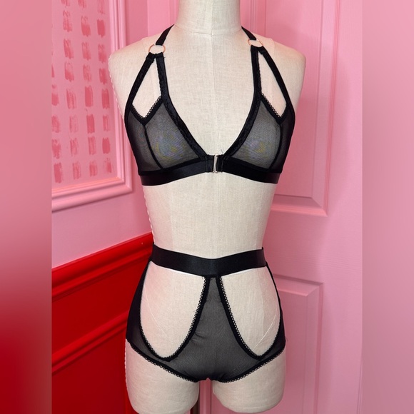 Sheer Backless Lingerie Set